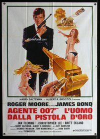 k618 MAN WITH THE GOLDEN GUN Italian one-panel movie poster R70s Moore as Bond