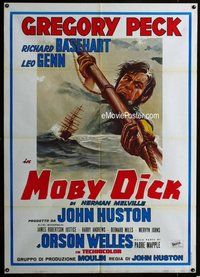 k625 MOBY DICK Italian one-panel movie poster R70s cool different image!