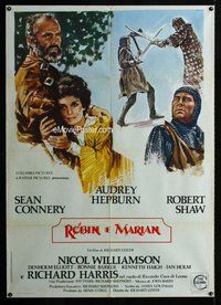 k643 ROBIN & MARIAN Italian one-panel movie poster '76 Sean Connery, Hepburn
