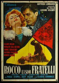 k644 ROCCO & HIS BROTHERS Italian one-panel movie poster '60 Luchino Visconti
