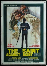 k649 SAINT LIES IN WAIT Italian one-panel movie poster '66 Gasparri art!