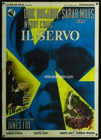 k655 SERVANT Italian one-panel movie poster '64 James Fox, Dirk Bogarde