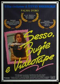 k658 SEX, LIES, & VIDEOTAPE Italian one-panel movie poster '89 MacDowell