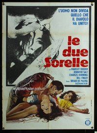 k661 SISTERS Italian one-panel movie poster '73 Brian De Palma, Kidder