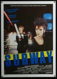 k669 SUBWAY Italian one-panel movie poster '85 Luc Besson, Chris Lambert