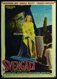 k671 SVENGALI Italian one-panel movie poster '55 sexy Olivetti art of Neff!