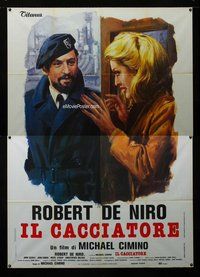 k087 DEER HUNTER Italian two-panel movie poster '78 Ciriello art of De Niro!