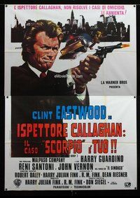 k088 DIRTY HARRY Italian two-panel movie poster R70s Clint Eastwood classic!
