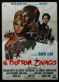 k089 DOCTOR ZHIVAGO Italian two-panel movie poster '65 David Lean epic!