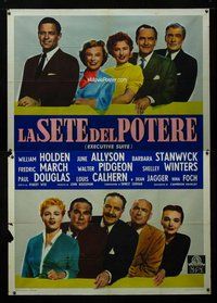 k090 EXECUTIVE SUITE Italian two-panel movie poster '54 entire cast shown!