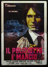k111 SHOOT FIRST DIE LATER Italian two-panel movie poster '74 Italian action!