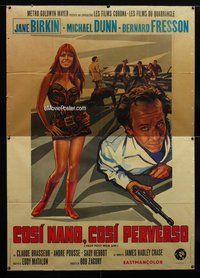 k117 TOO SMALL MY FRIEND Italian two-panel movie poster '71 sexy Jane Birkin