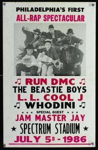 k266 ALL-RAP SPECTACULAR window card movie poster '86 Run DMC, Beastie Boys