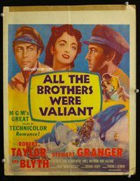 k265 ALL THE BROTHERS WERE VALIANT window card movie poster '53 Robert Taylor