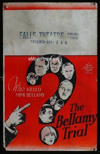 k280 BELLAMY TRIAL window card movie poster '29 cool image and design!