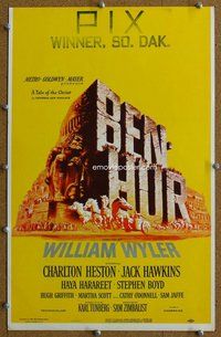 k281 BEN HUR window card movie poster '60 Charlton Heston, William Wyler