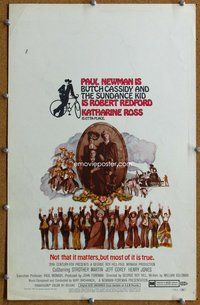 k292 BUTCH CASSIDY & THE SUNDANCE KID window card movie poster '69 Newman