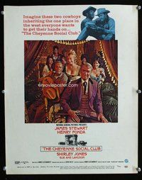 k299 CHEYENNE SOCIAL CLUB window card movie poster '70 Jimmy Stewart, Fonda