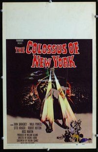 k309 COLOSSUS OF NEW YORK window card movie poster '58 great sci-fi image!