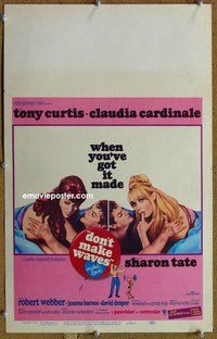 k327 DON'T MAKE WAVES window card movie poster '67 Tony Curtis, Sharon Tate