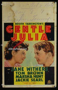 k347 GENTLE JULIA window card movie poster '36 Jane Withers, Booth Tarkington