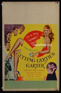 k349 GETTING GERTIE'S GARTER window card movie poster '45 sexy Marie McDonald!
