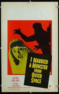 k373 I MARRIED A MONSTER FROM OUTER SPACE window card movie poster '58