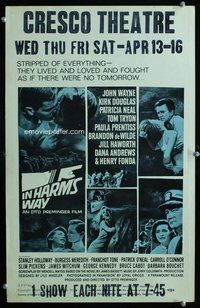k376 IN HARM'S WAY window card movie poster '65 John Wayne, Otto Preminger