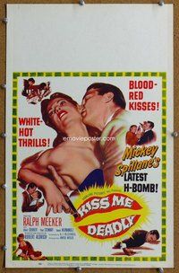 k391 KISS ME DEADLY window card movie poster '55 Mickey Spillane, Aldrich
