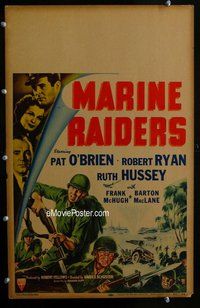 k406 MARINE RAIDERS window card movie poster '44 Pat O'Brien, Robert Ryan