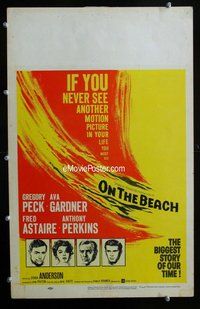 k419 ON THE BEACH window card movie poster '59 Gregory Peck, Ava Gardner