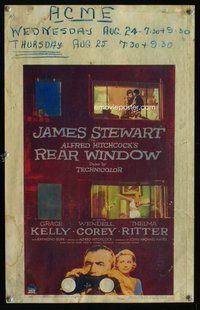 k431 REAR WINDOW window card movie poster '54 Alfred Hitchcock, Jimmy Stewart