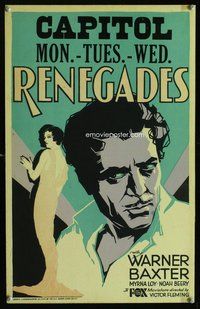 k433 RENEGADES window card movie poster '30 great sexy art of Myrna Loy!
