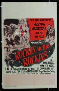 k437 ROCKIN' IN THE ROCKIES window card movie poster '45 The Three Stooges!