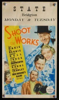 k008 SHOOT THE WORKS mini window card movie poster '34 Jack Oakie musical!