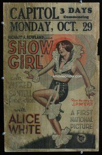 k448 SHOW GIRL window card movie poster '28 sexy artwork of Alice White!