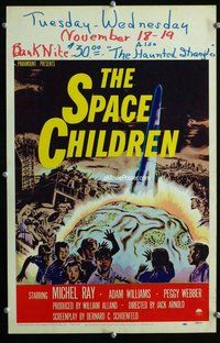 k456 SPACE CHILDREN window card movie poster '58 Jack Arnold, wild sci-fi!