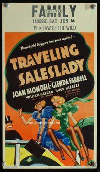 k009 TRAVELING SALESLADY mini window card movie poster '35 Joan Blondell