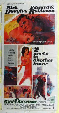 n278 2 WEEKS IN ANOTHER TOWN three-sheet movie poster '62 Douglas, Charisse