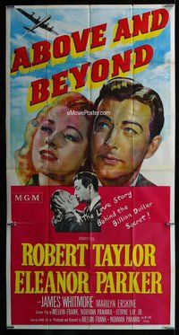 n282 ABOVE & BEYOND three-sheet movie poster '52 Robert Taylor, Parker