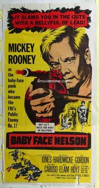 n296 BABY FACE NELSON three-sheet movie poster '57 Mickey Rooney
