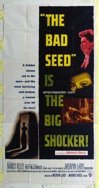 n298 BAD SEED three-sheet movie poster '56 really bad terrifying little girl!