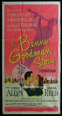 n304 BENNY GOODMAN STORY three-sheet movie poster '56 Allen, Donna Reed