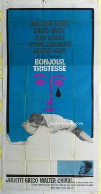 n315 BONJOUR TRISTESSE three-sheet movie poster '58 Saul Bass artwork!