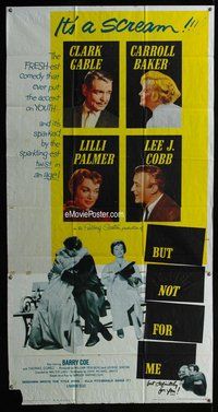 n318 BUT NOT FOR ME three-sheet movie poster '59 Clark Gable, Carroll Baker