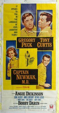 n320 CAPTAIN NEWMAN MD three-sheet movie poster '64 Greg Peck, Tony Curtis