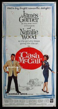 n322 CASH MCCALL three-sheet movie poster '60 James Garner, Natalie Wood