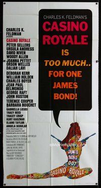 n030 CASINO ROYALE three-sheet movie poster '67 all-star James Bond spy spoof!