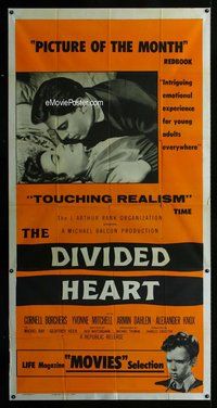 n347 DIVIDED HEART three-sheet movie poster '55 Cornell Borchers, English!