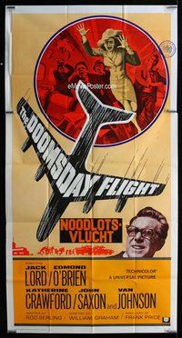 n348 DOOMSDAY FLIGHT three-sheet movie poster '68 Jack Lord, Edmond O'Brien